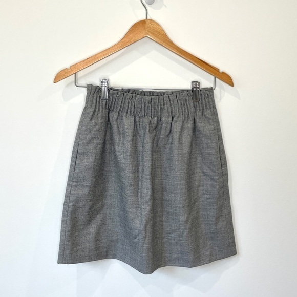 J. Crew Mini Gray Cinched Waist with Pockets Skirts Wool Blend - Picture 2 of 6